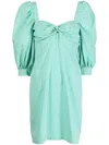 Stefania Vaidani Milla Puff-sleeves Mini Dress In 绿色