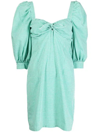 Stefania Vaidani Milla Puff-sleeves Mini Dress In 绿色