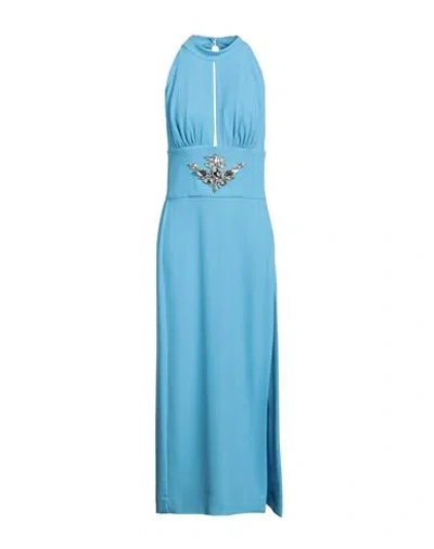 Stefano De Lellis Woman Maxi Dress Azure Size 8 Pes, Elastane