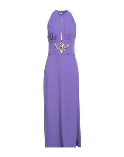 Stefano De Lellis Woman Maxi Dress Purple Size 8 Pes, Elastane