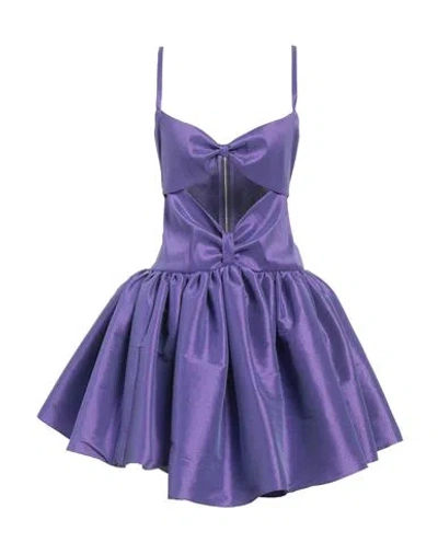 Stefano De Lellis Woman Mini Dress Purple Size 6 Pes - Polyethersulfone, Polyamide, Elastane