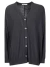 Stefano Mortari V-neck Button-down Cardigan With Asymmetrical Hem In Blue