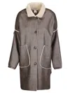 Stefano Mortari Sherpa-trimmed Buttoned Coat In Gray