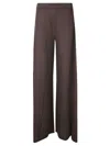 Stefano Mortari Pantalone Crepe Lana Ampio In Brown