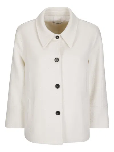 Stefano Mortari Elegant Short Jacket With Turn-down Collar In White