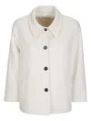 Stefano Mortari Elegant Short Jacket With Turn-down Collar In White