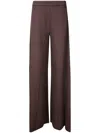 Stefano Mortari Pantalone Crepe Lana Ampio In Brown