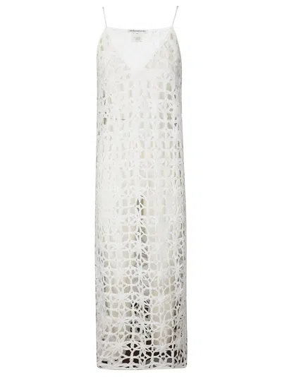 STEFANO MORTARI FLORAL EMBROIDERED TOP WITH NET-LIKE EFFECT