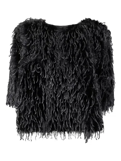 Stefano Mortari Comfort Fit Short Sleeve Top With Round Neckline In Black