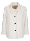 Stefano Mortari Elegant Short Jacket With Turn-down Collar In White