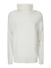 Stefano Mortari High Neck Pullover With Zip Detail In Cream