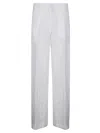 Stefano Mortari High-waisted Linen Trousers In White