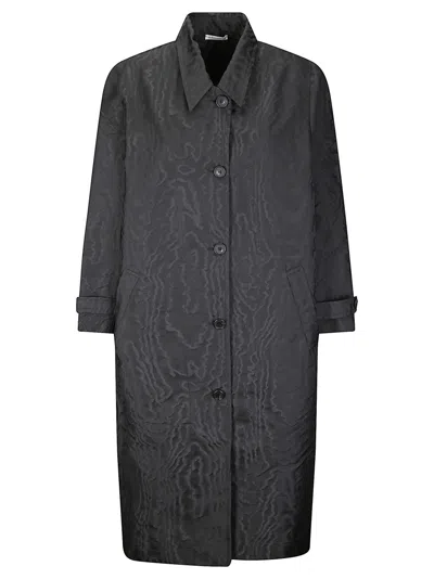 STEFANO MORTARI STEFANO MORTARI LIGHTWEIGHT BLACK TRENCH COAT WITH EMBOSSED PATTERN