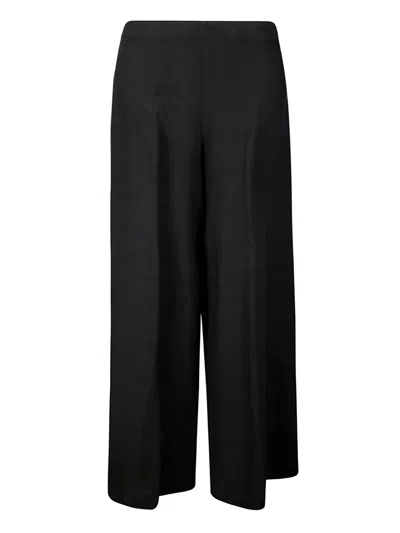 Stefano Mortari Linen Palazzo Trousers In Black