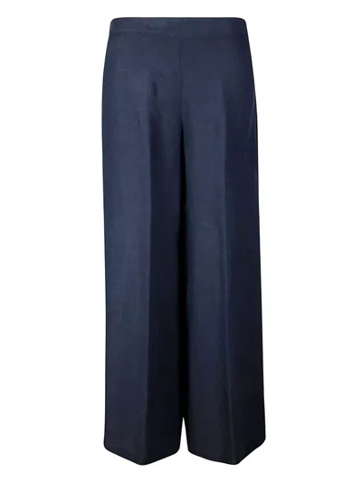 Stefano Mortari Linen Palazzo Trousers In Blue