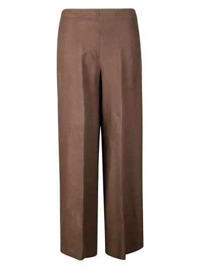 Stefano Mortari Linen Palazzo Trousers In Brown