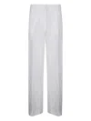 Stefano Mortari High-waisted Linen Trousers In White