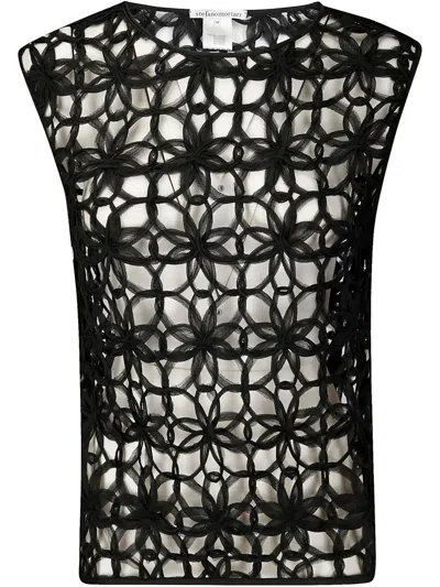 Stefano Mortari Open-knit Tank Top In Black