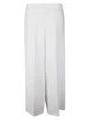 Stefano Mortari Palazzo Linen Pants In White