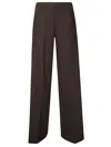 Stefano Mortari Pantalone Crepe Gamba Dritta In Choccolate