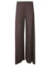 Stefano Mortari Pantalone Crepe Lana Ampio In Brown Choccolate