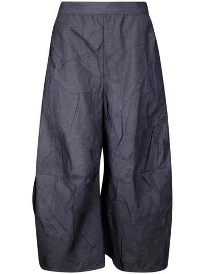 Stefano Mortari Pleated Cotton Trousers In Blue