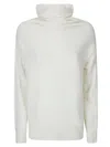 Stefano Mortari High Neck Pullover With Zip Detail In Cream