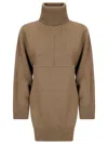 Stefano Mortari Asymmetric Hem Wool Turtleneck Sweater In Brown