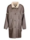 Stefano Mortari Sherpa-trimmed Buttoned Coat In Brown