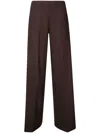 Stefano Mortari Pantalone Crepe Gamba Dritta In Brown