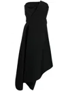Stefano Mortari Strapless Asymmetric Layered Dress In Black