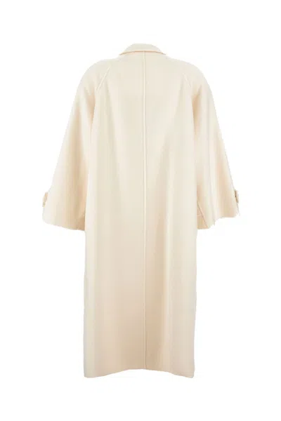 Stefano Mortari Tailored White Coat With Classic Collar And Structured Silhouette