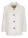 Stefano Mortari Elegant Short Jacket With Turn-down Collar In White
