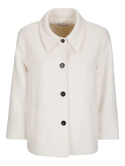 Stefano Mortari Textured Collared Jacket In White