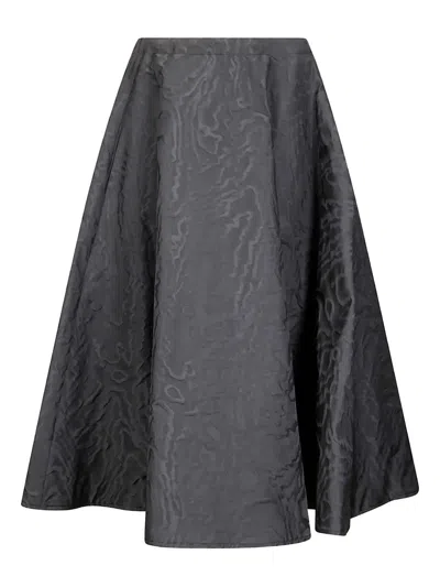 Stefano Mortari Textured-effect Midi Skirt In Black