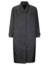 Stefano Mortari Textured Buttoned Trench Coat In Blue