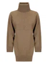 Stefano Mortari Asymmetric Hem Wool Turtleneck Sweater In Brown