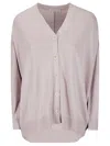 Stefano Mortari V-neck Cardigan With Button Fastening In Pink