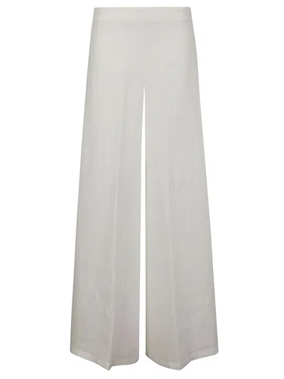 Stefano Mortari Wide Linen Trousers In White