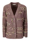 Stefano Mortari Cardigan Lana Lavorato In Brown