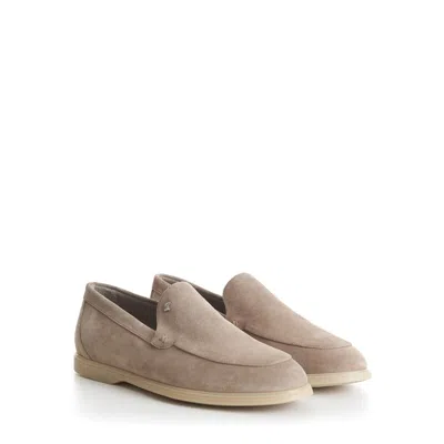 Pre-owned Stefano Ricci 1100$ Beige Suede Slip-on Loafers Shoes - Eagle Head