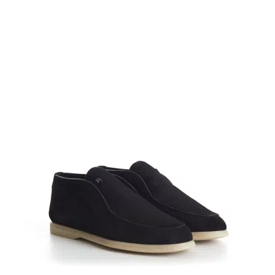 Pre-owned Stefano Ricci 1100$ Black Suede Slip-on Ankle Boots Shoes - Eagle Head
