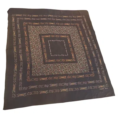 Pre-owned Stefano Ricci 1990s Baroque Symmetrical Pattern Chocolate Brown Silk Scarf By