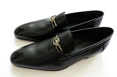 Pre-owned Stefano Ricci Black Grain Leather W/ Silver Eagle Shoes 7.5 Us 40.5 Euro 6.5 Uk
