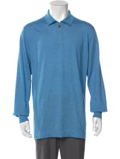 Pre-owned Stefano Ricci Cashmere Collar Sweatshirt In Blue