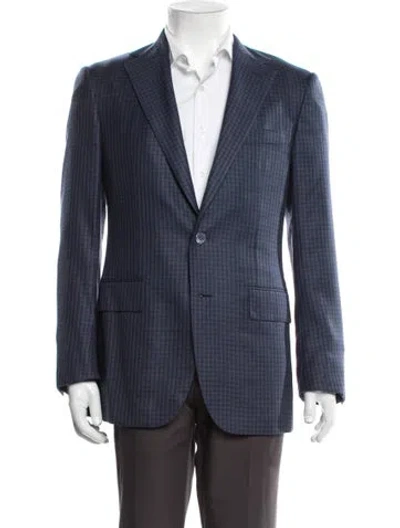 Pre-owned Stefano Ricci Cashmere Patterned Blazer In Blue