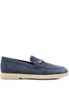 Stefano Ricci Chain-detail Suede Loafers In Blue