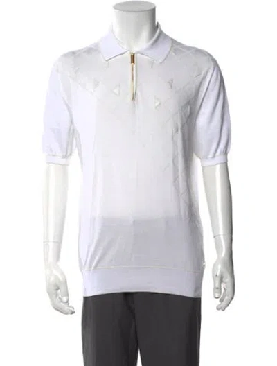 Pre-owned Stefano Ricci Collar Short Sleeve Polo Shirt In Neutrals