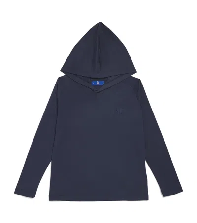Stefano Ricci Kids' Cotton-blend Logo Hoodie In Navy