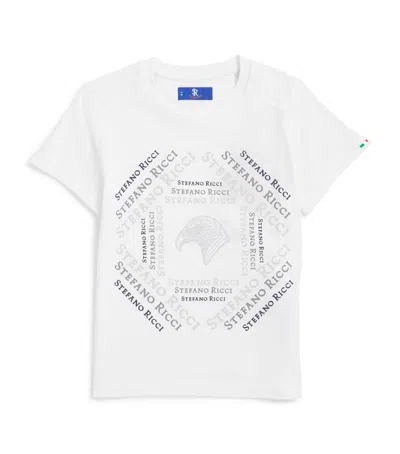 Stefano Ricci Kids' Cotton Eagle Logo T-shirt In White